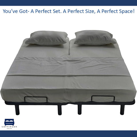 Cottingon sheets on adjustable bed in motion showing no-gap fit benefit