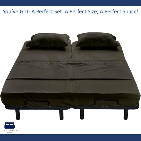 Cottingon sheet beside ruler showing fit up to 16-inch mattress benefit
