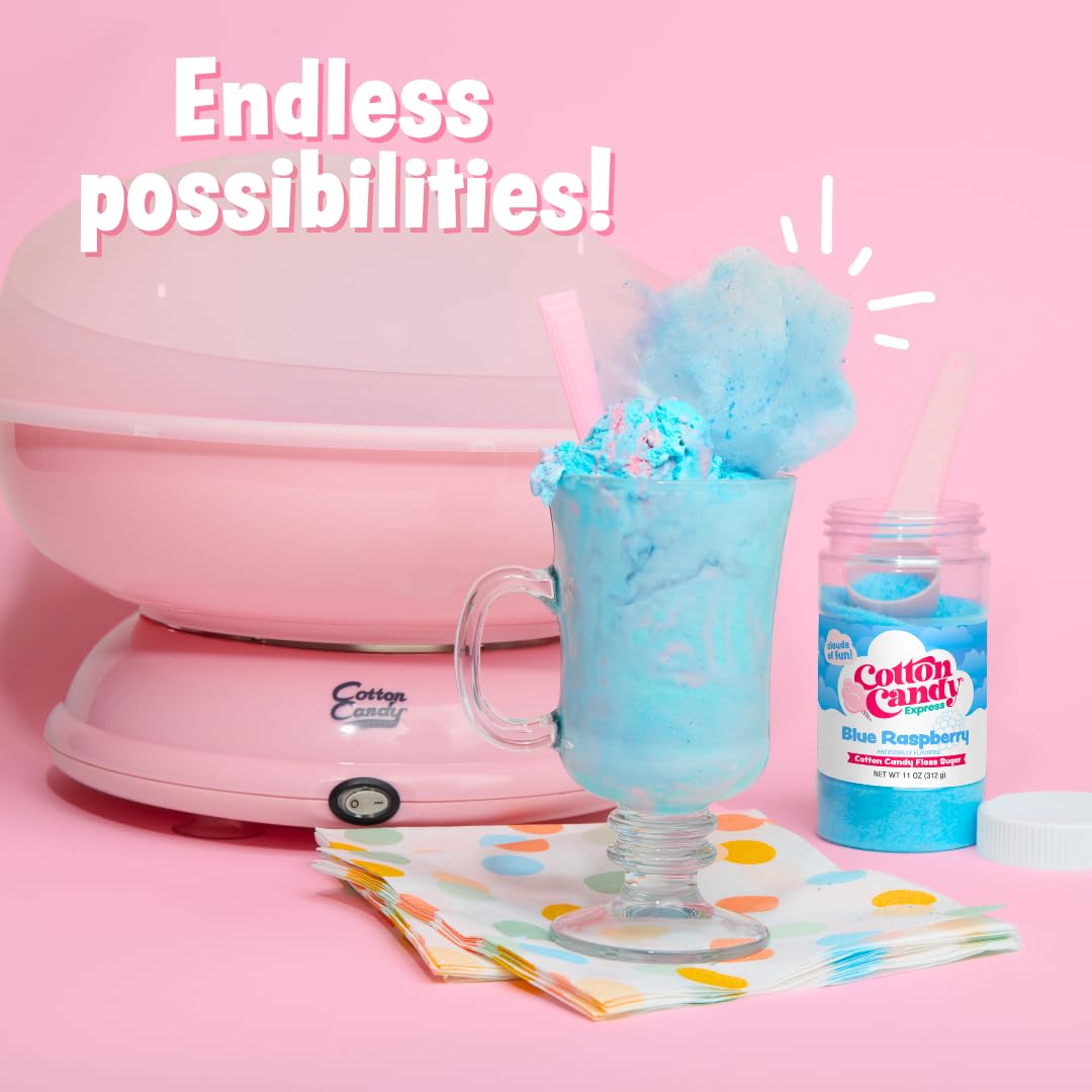 Cotton Candy Express cotton candy at a party table, illustrating event-ready presentation
