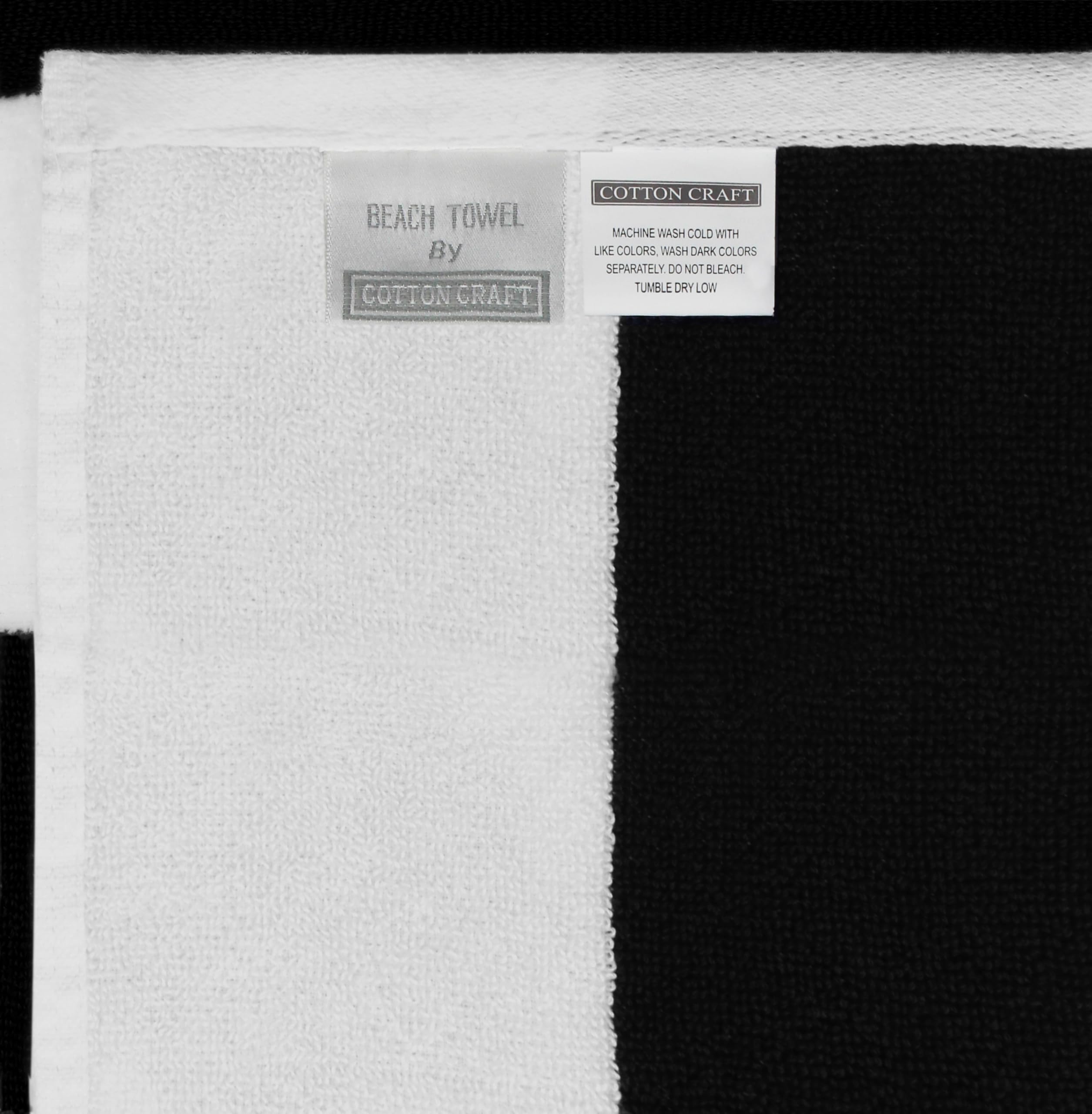COTTON CRAFT hem label and stitching close-up showing durable construction benefit