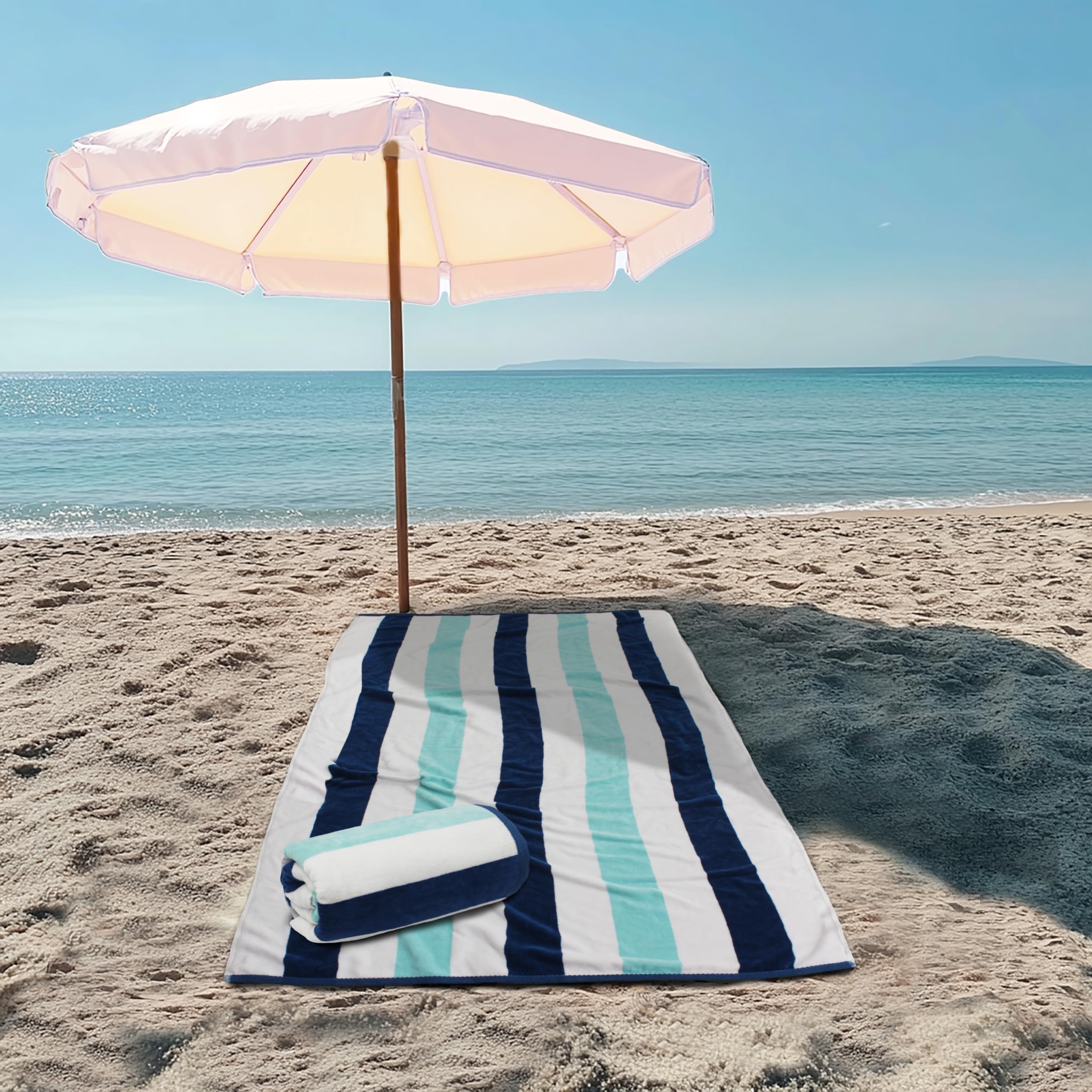 COTTON CRAFT fully unfolded towel showing 35x84 size for full-body coverage