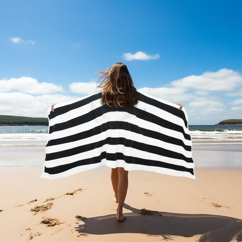 COTTON CRAFT towel in beach scene showing stylish look and practical use