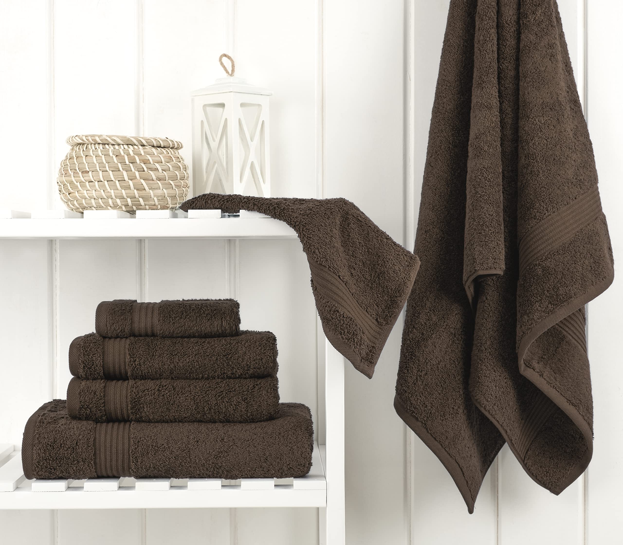 Cotton Paradise bath towel wrapped on person after shower demonstrating quick-dry comfort benefit