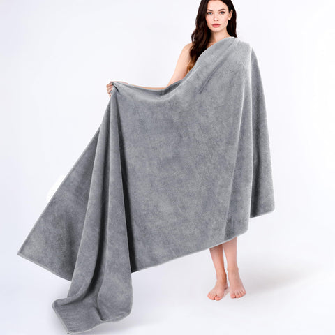 Cotton Paradise front folded light grey towel showing plush look and neat fold