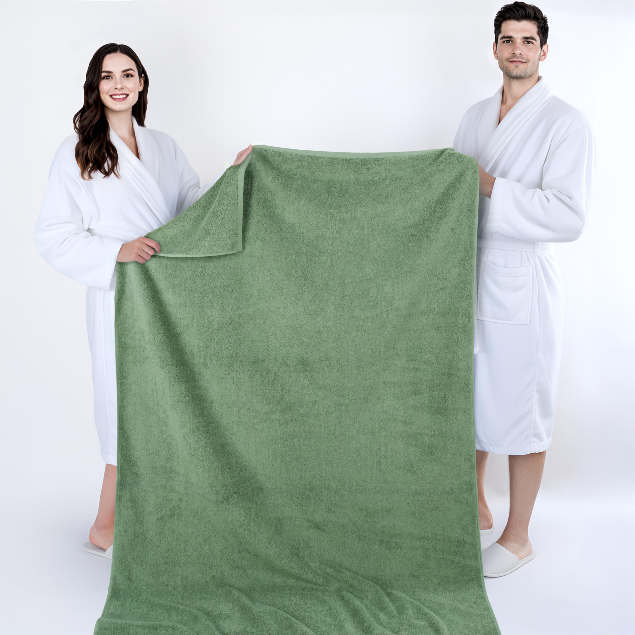 Cotton Paradise wrapped around adult demonstrating oversized coverage and comfort