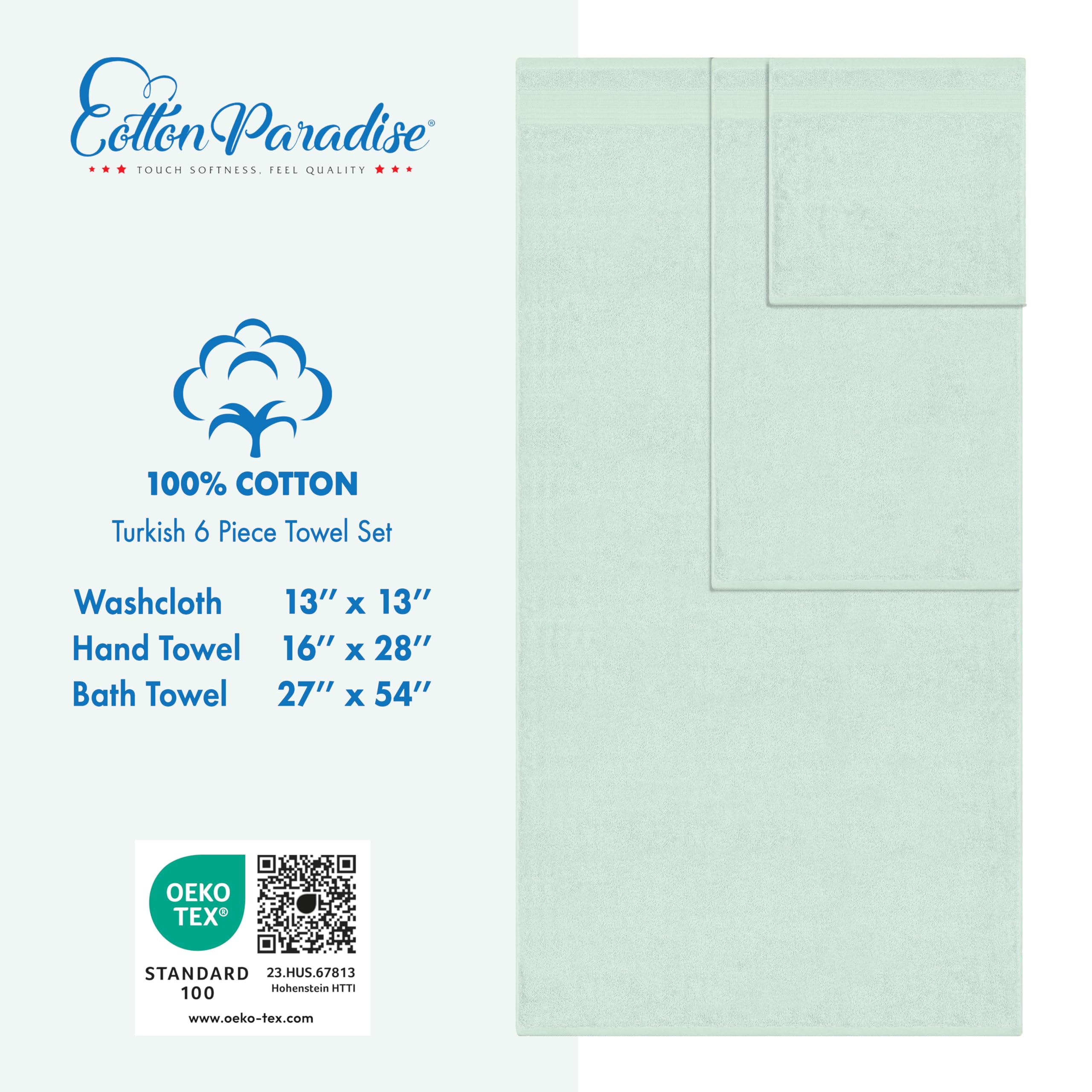 Cotton Paradise hand towel hanging on bar demonstrating quick access and neat look