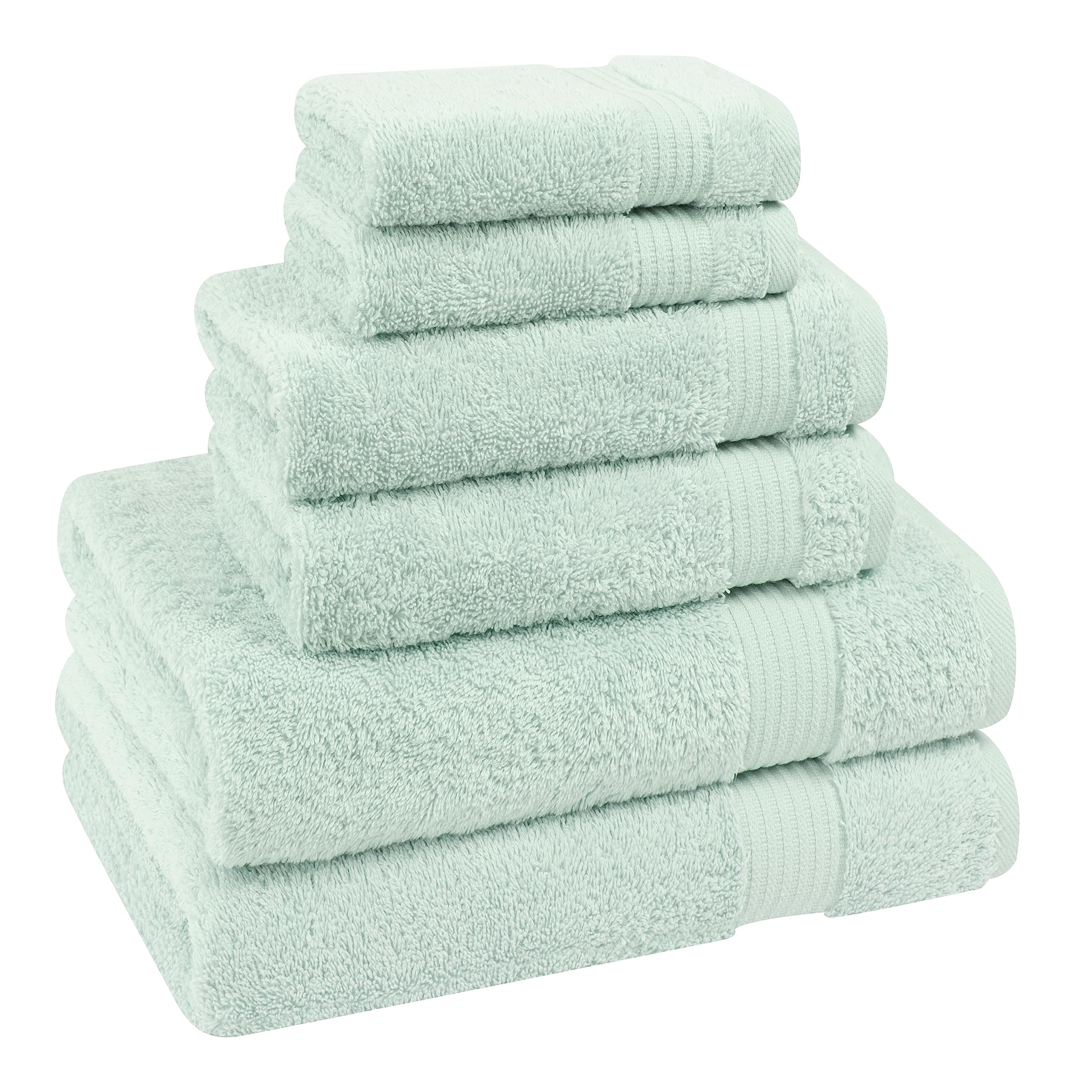 Cotton Paradise washcloth folded on shelf illustrating compact size and gentle touch