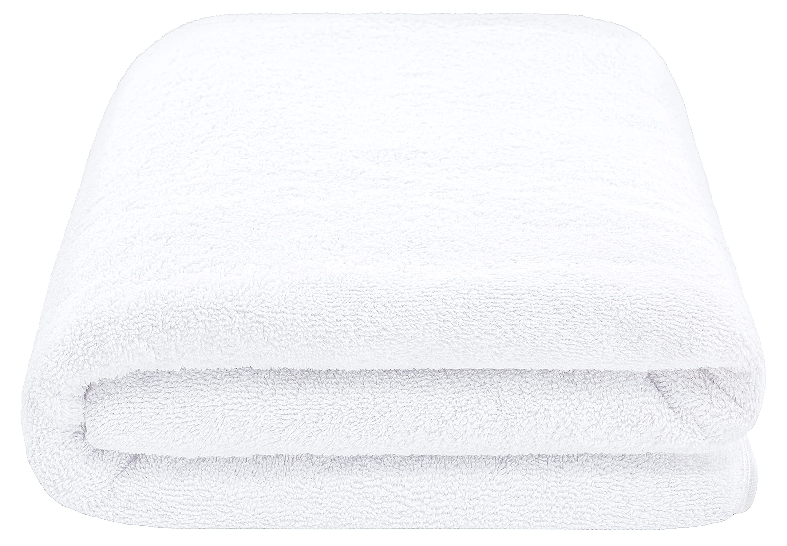 Cotton Paradise bath sheet next to standard towel showing oversized 40x80 scale advantage