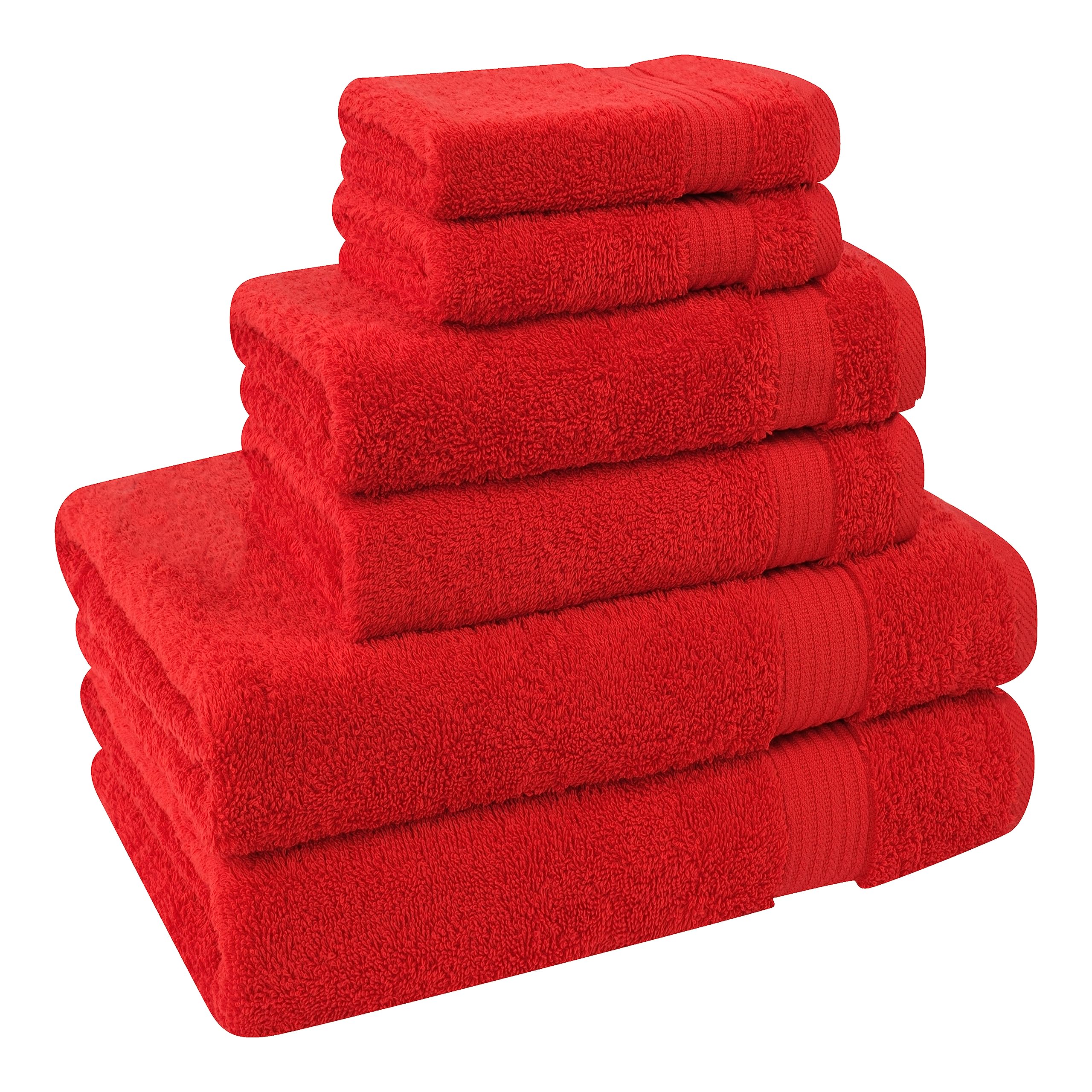 Cotton Paradise towels on scale showing true-size dimensions and fit