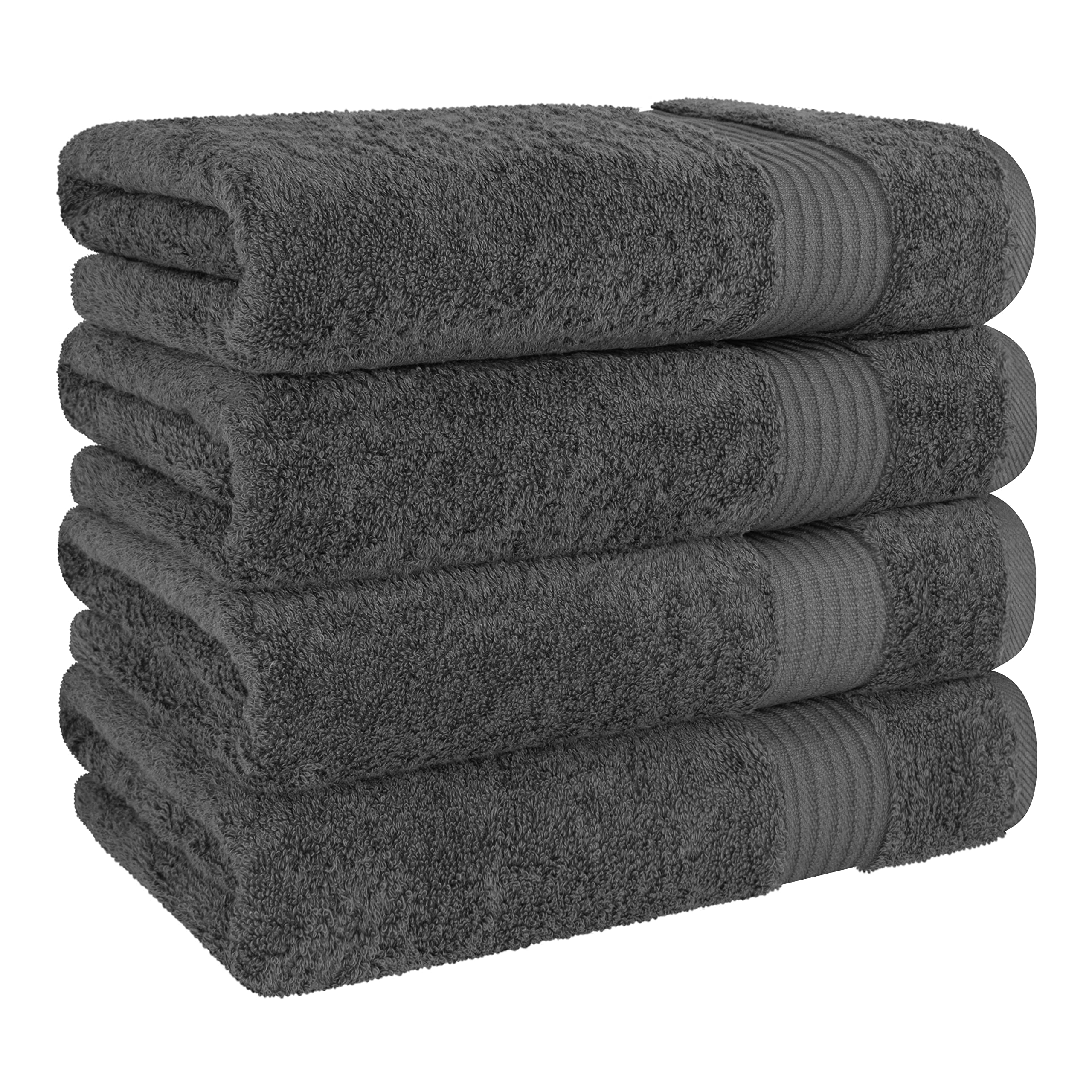 Cotton Paradise towel beside sink illustrating extra-large size and full coverage