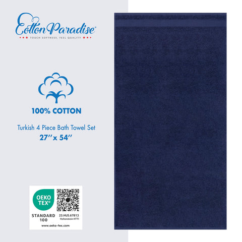 Cotton Paradise towel next to ruler showing 27x54 inch scale for full coverage