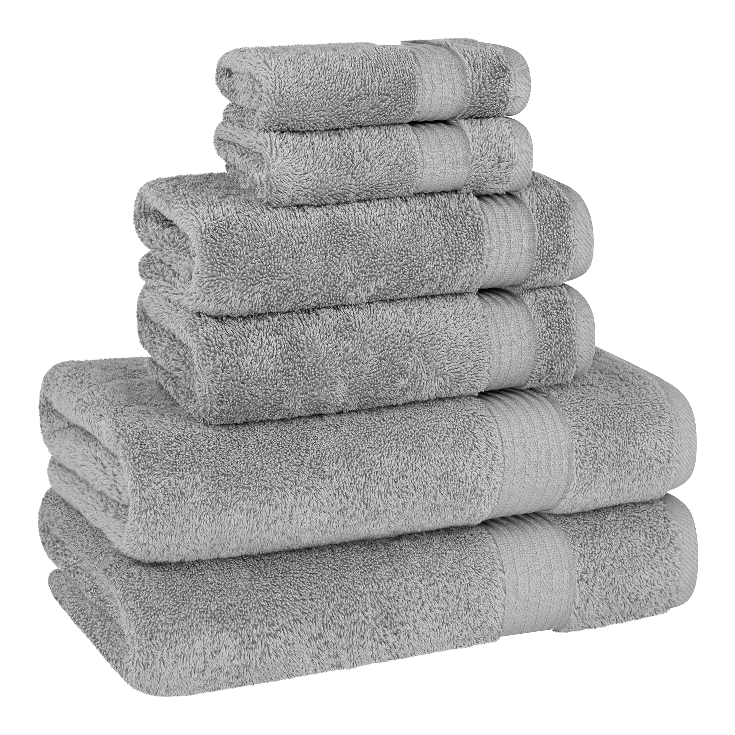 Cotton Paradise stacked washcloths on shelf demonstrating compact storage