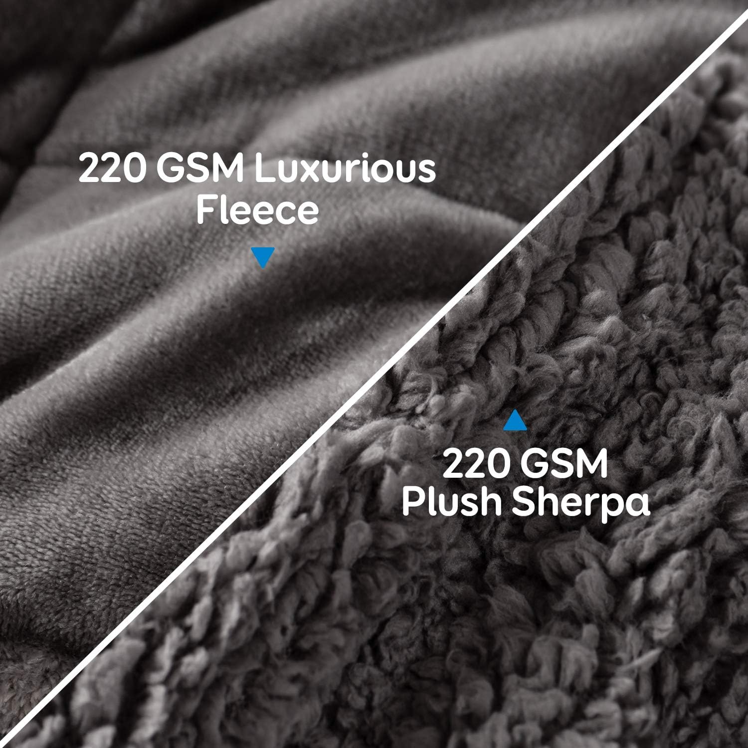 Cottonblue fleece surface close-up for cooler comfort