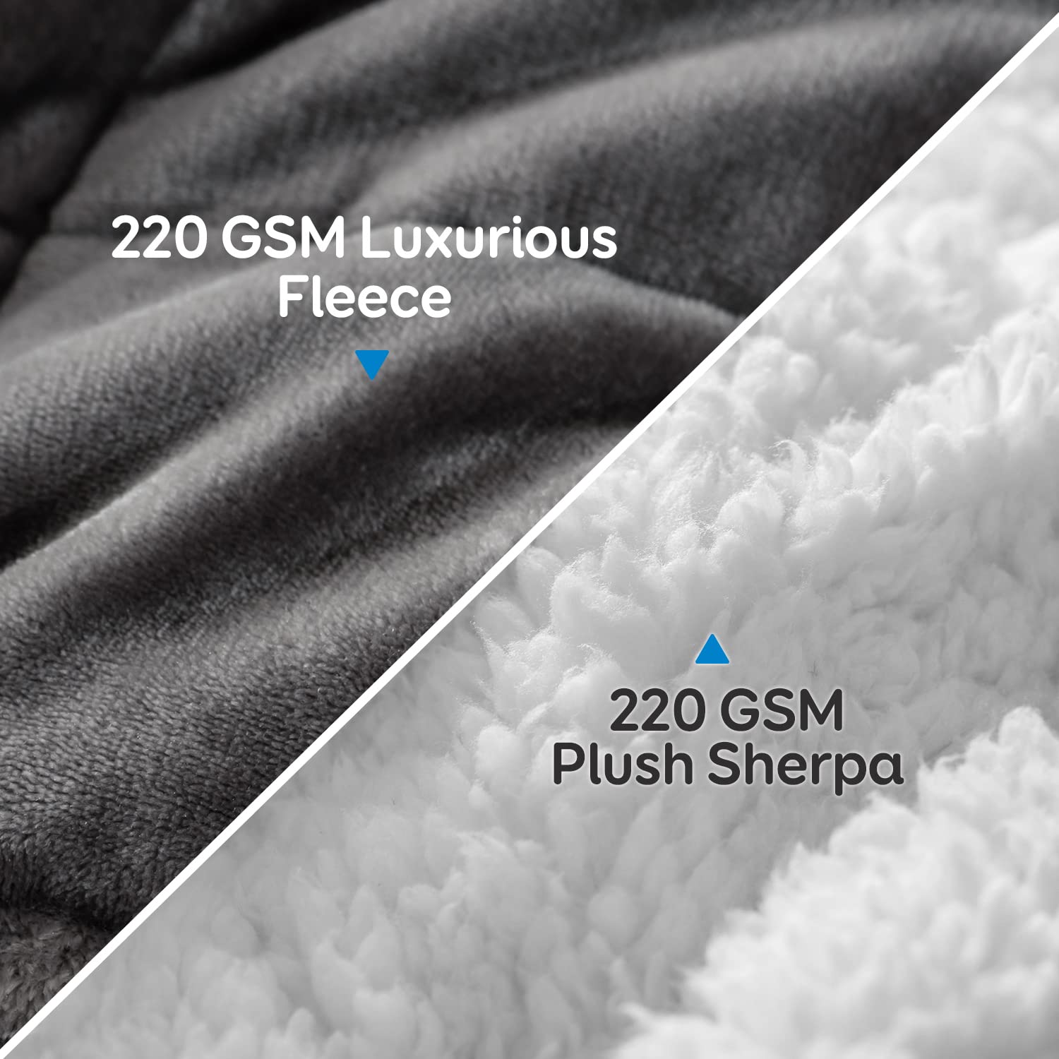 Cottonblue close-up of smooth fleece texture highlighting soft 220 GSM finish for comfort