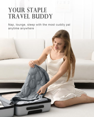 Cottonblue rolled blanket ready for travel offering easy portability