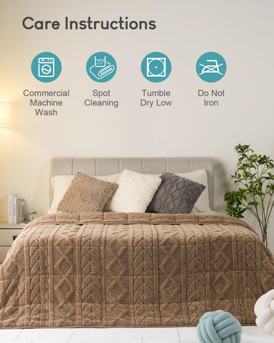 Cottonblue 60x80in blanket spread on queen bed for full coverage demonstration