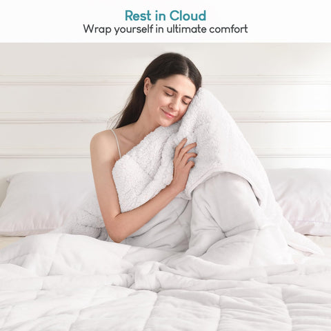 Cottonblue size comparison on queen mattress showing 60x80 inch coverage advantage