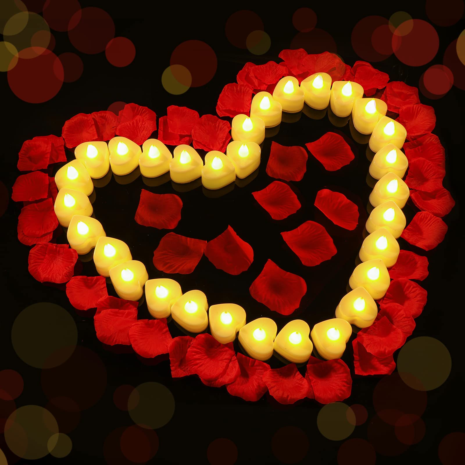 Coume bedroom proposal scene with candles and petals for memorable atmosphere