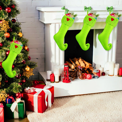 Coume stocking filled with gifts demonstrating generous holding capacity