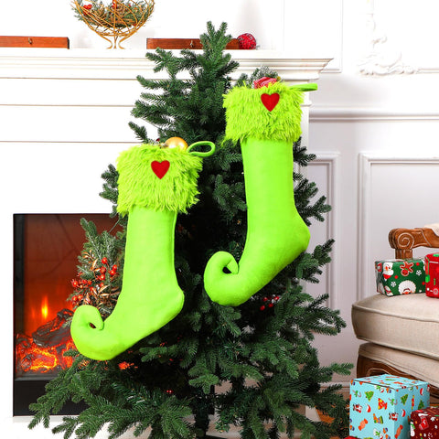 Coume stockings hanging on fireplace mantel adding festive atmosphere