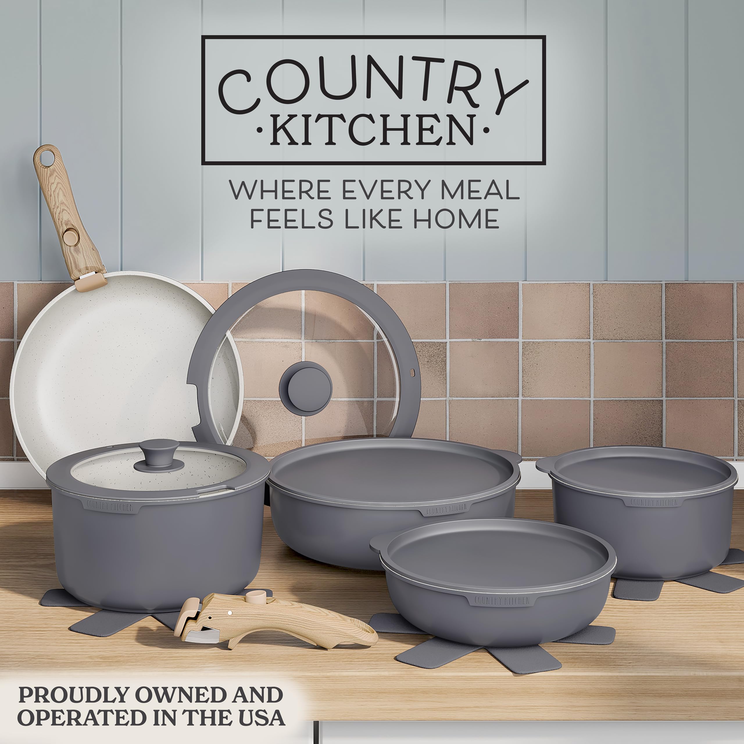 Country Kitchen detachable handle close-up demonstrating quick release