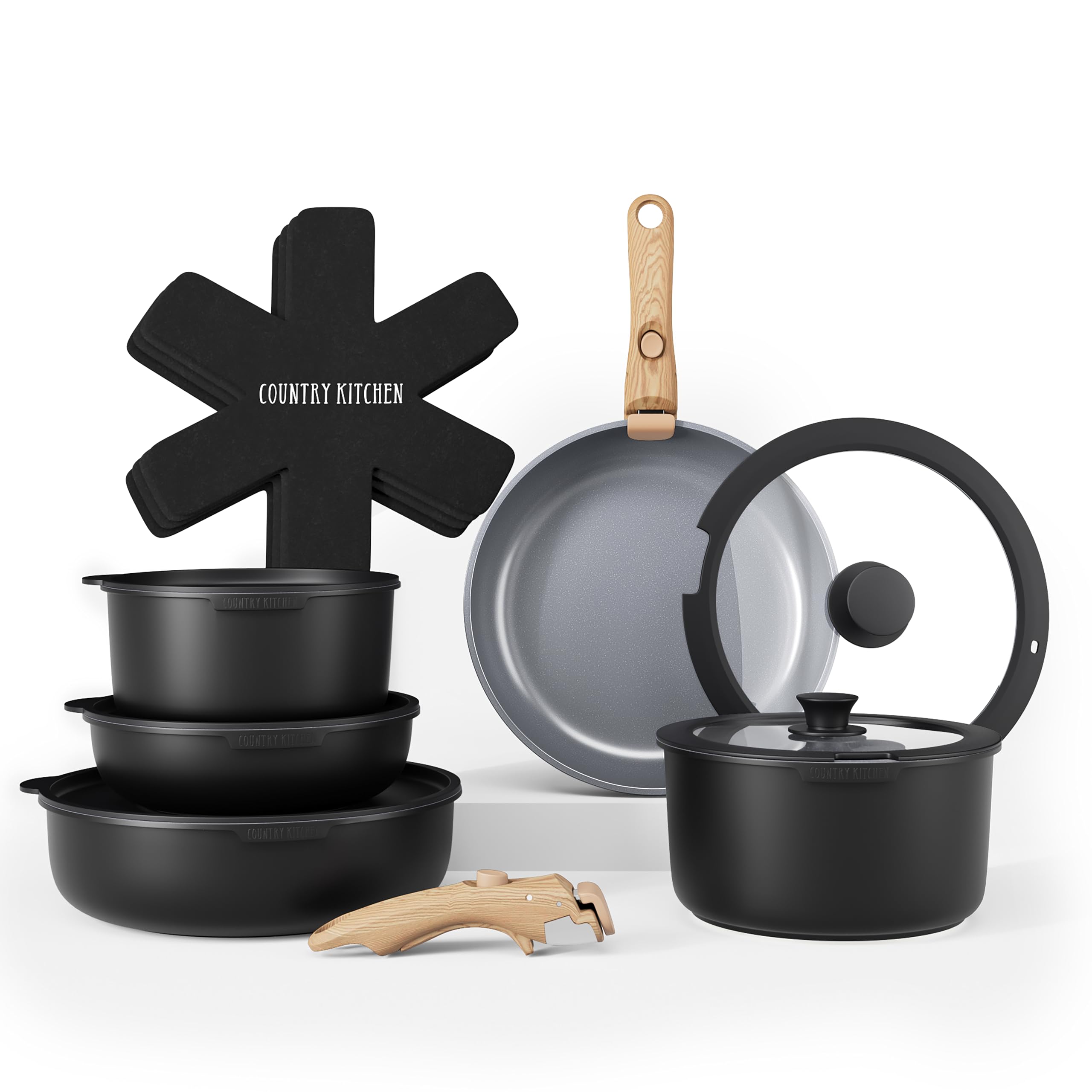 Country Kitchen front packaging showing set and benefits of space-saving storage