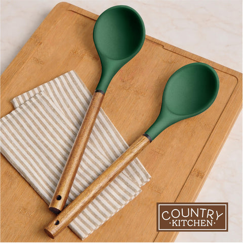 Country Kitchen utensils next to cutting board showing true size and scale