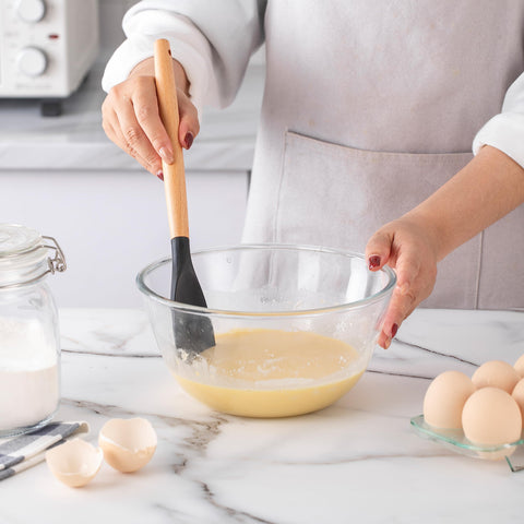 Country Kitchen utensils neatly stored in holder for easy countertop access
