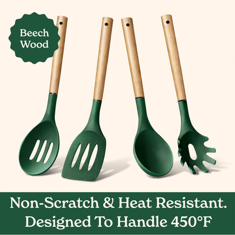 Country Kitchen rounded wooden handle close-up for comfortable secure grip