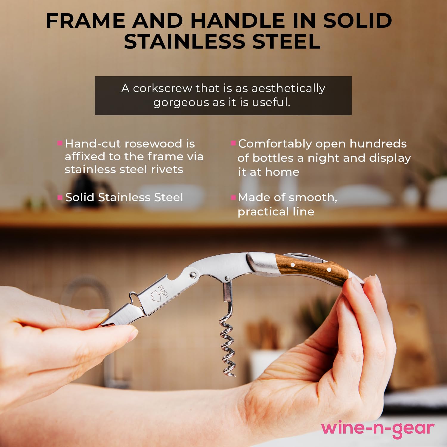 Coutale Sommelier double-lever spring-loaded mechanism demonstrating controlled leverage benefit
