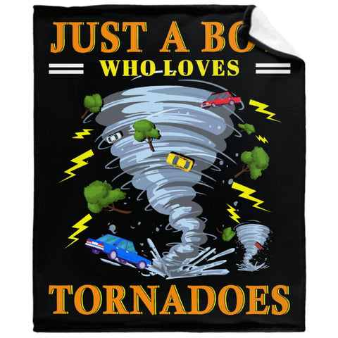 COW BLANKET front view showing tornado design and full print appeal