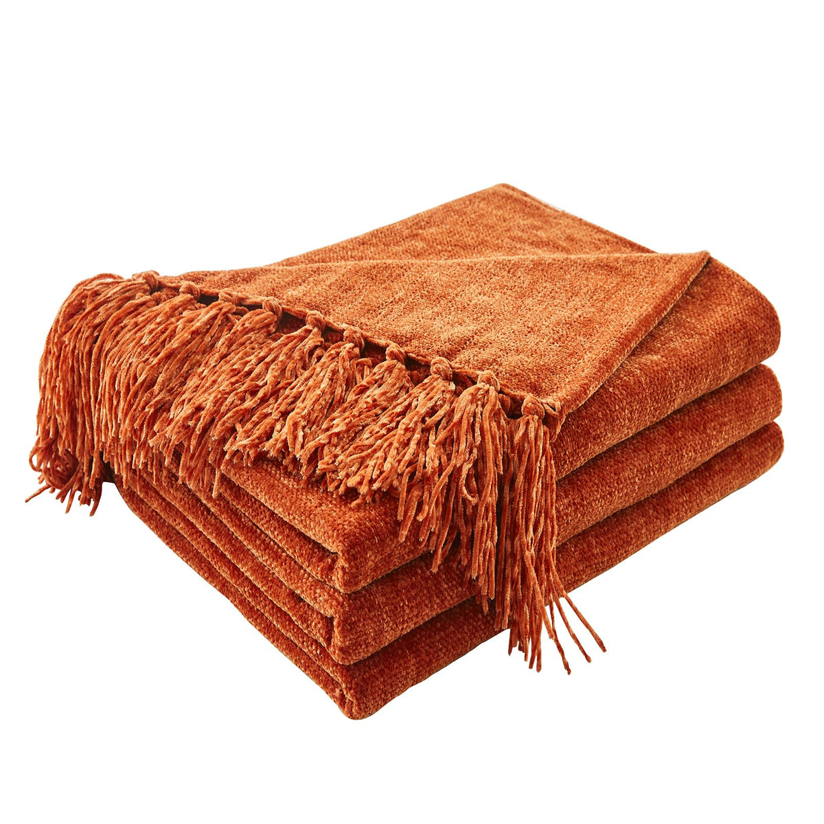 CozeCube front view rust orange throw showing full design and coziness