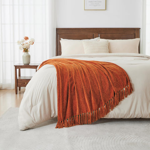 CozeCube throw on sofa styled for living room warmth and color