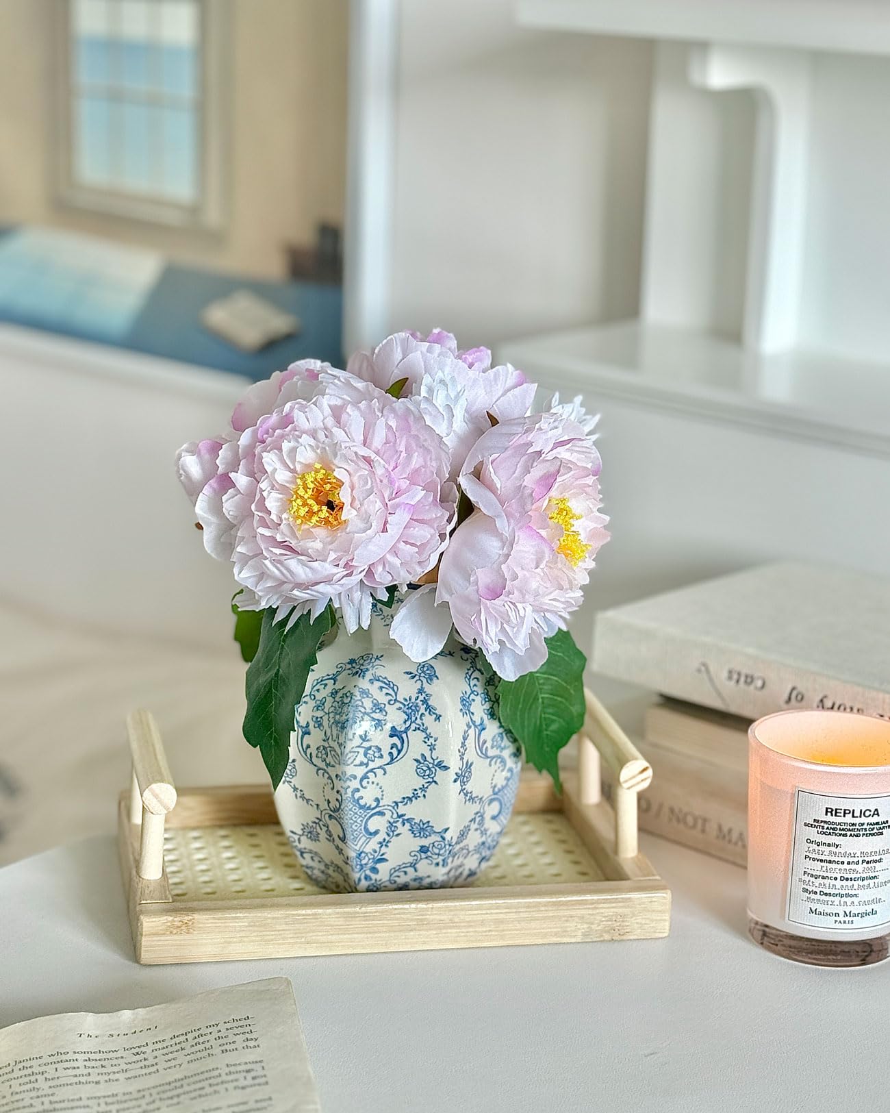 COZLIV grouped styling on mantel showing complementary decor and visual impact