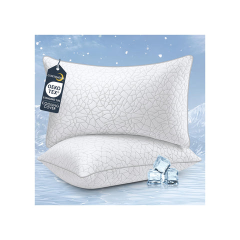 COZSINOOR front view of queen pillow pair shows hotel-style comfort