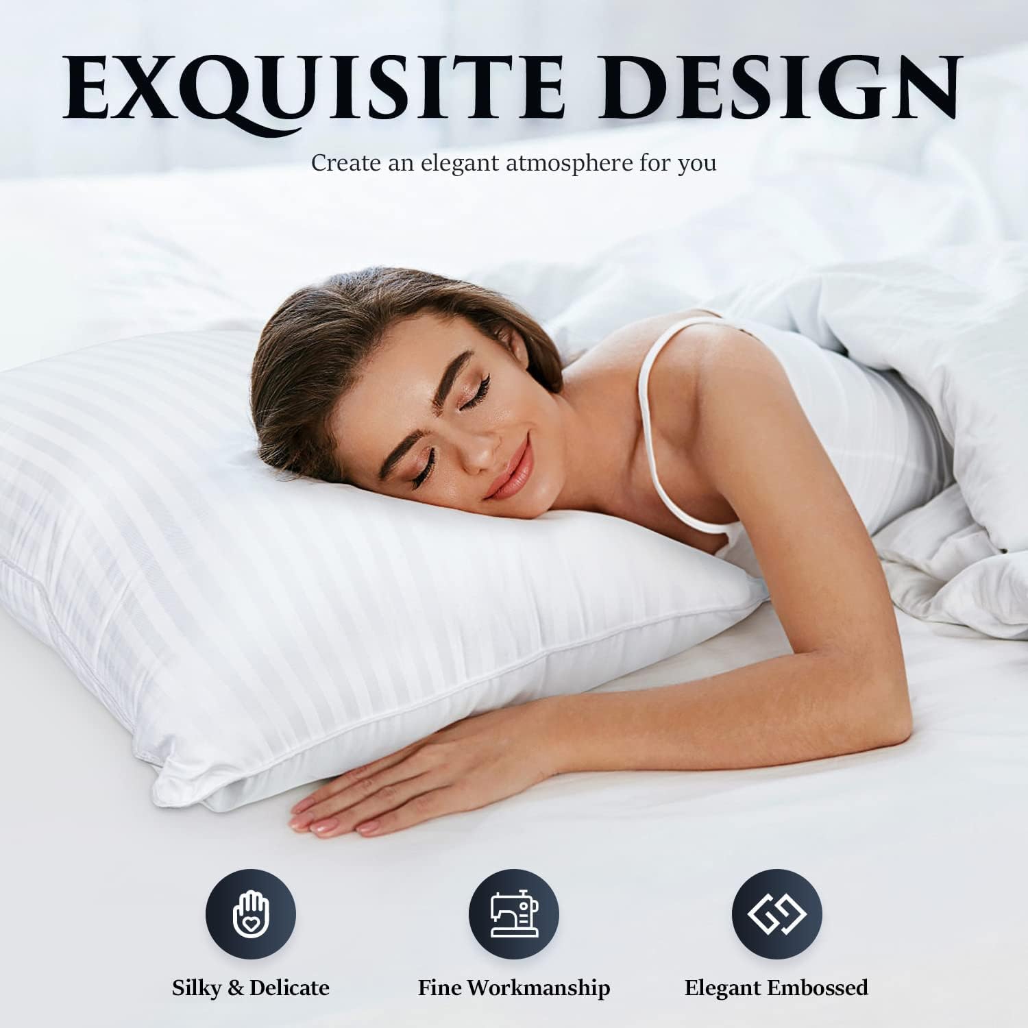 COZSINOOR pillow next to ruler for queen size comparison and accurate fit benefit