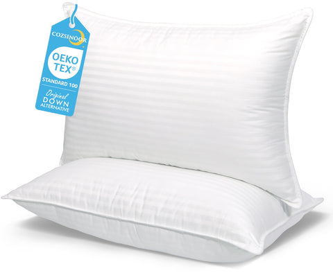 COZSINOOR queen pillows front packaging showing set of two and premium look