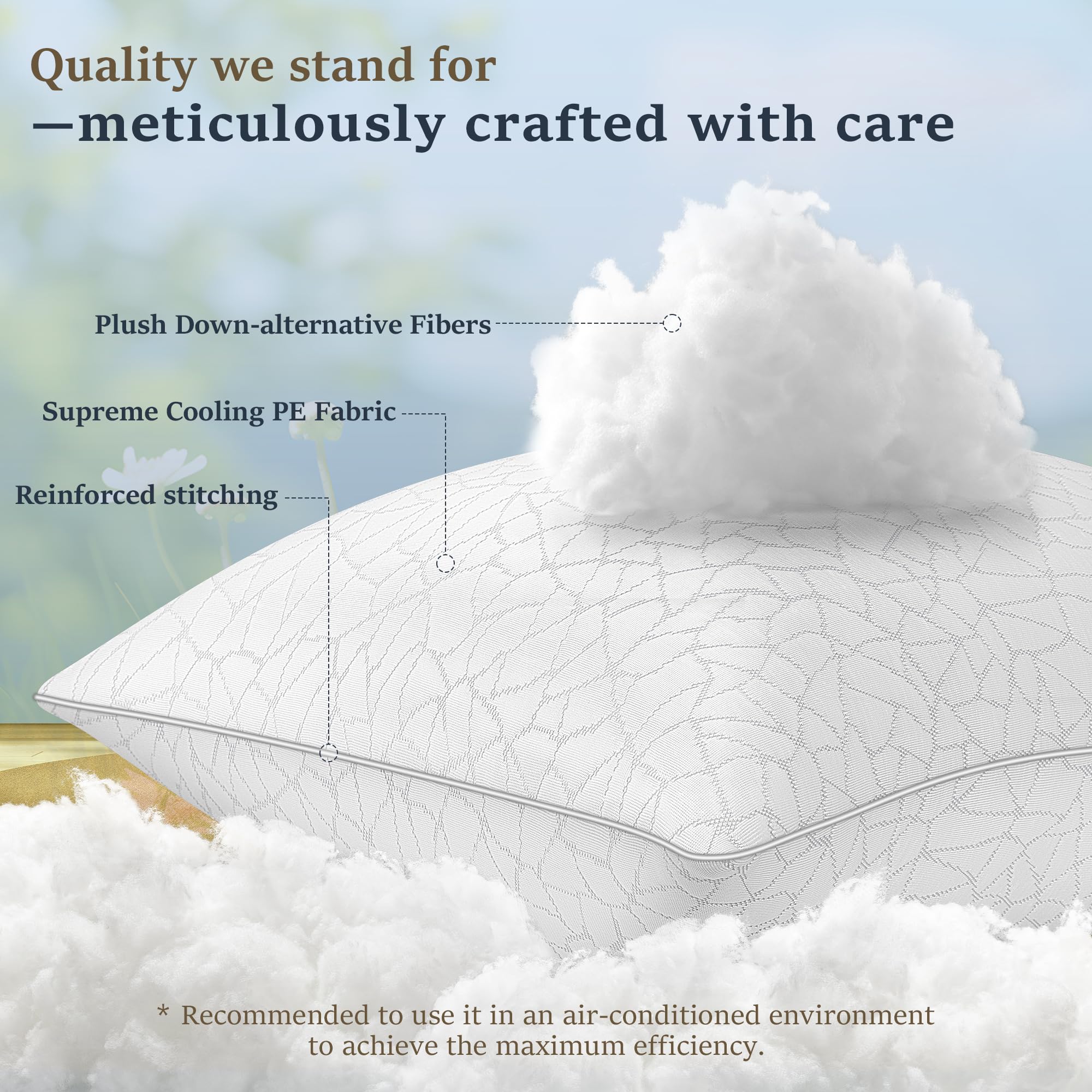 COZSINOOR pillow beside ruler for queen-size scale and correct fit benefit