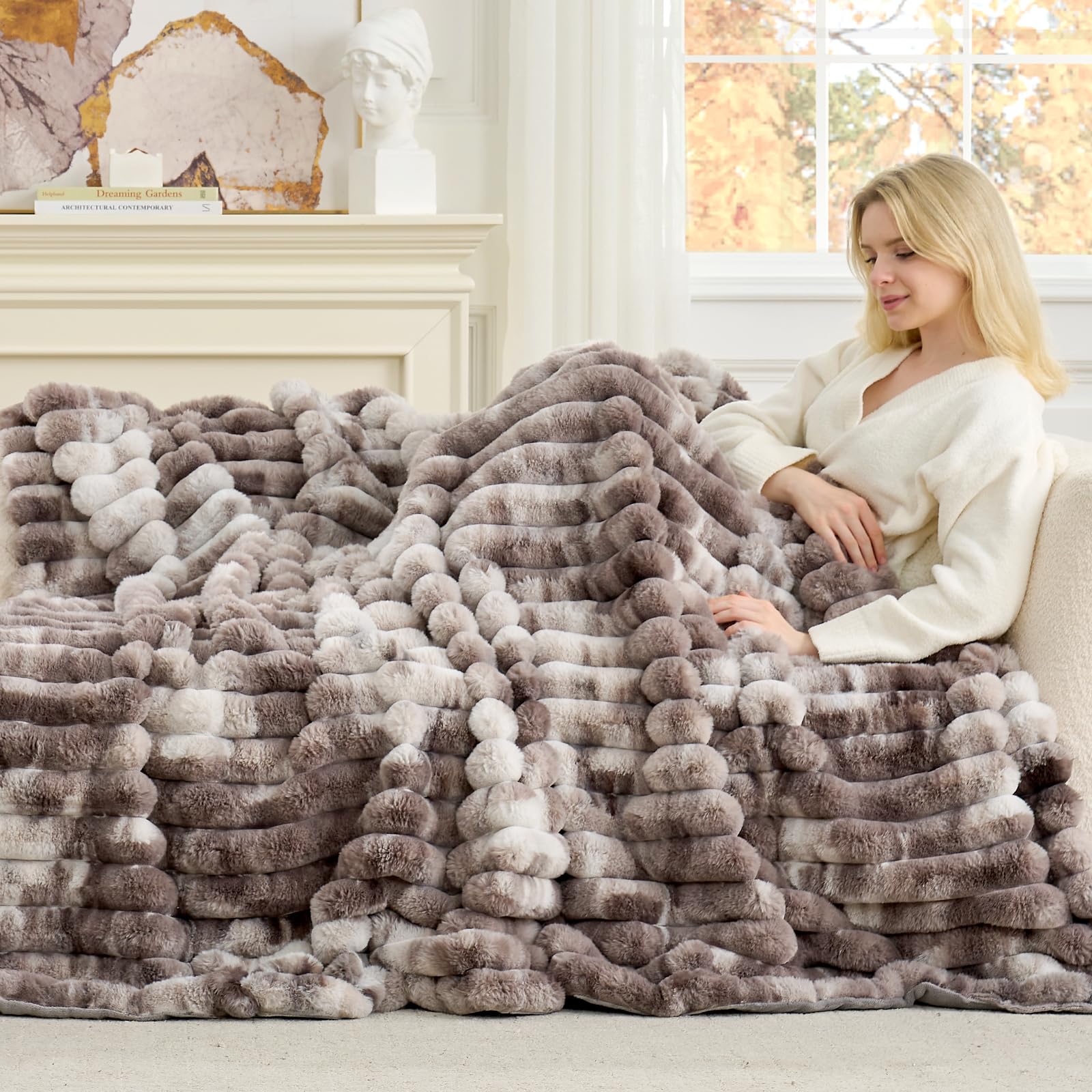 Cozy Bliss layered at bed footboard adding soft, stylish accent