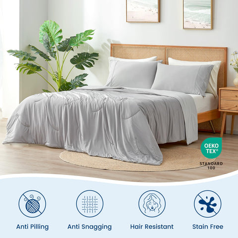 Cozy Bliss folded in closet beside pillow showing compact storage and easy handling