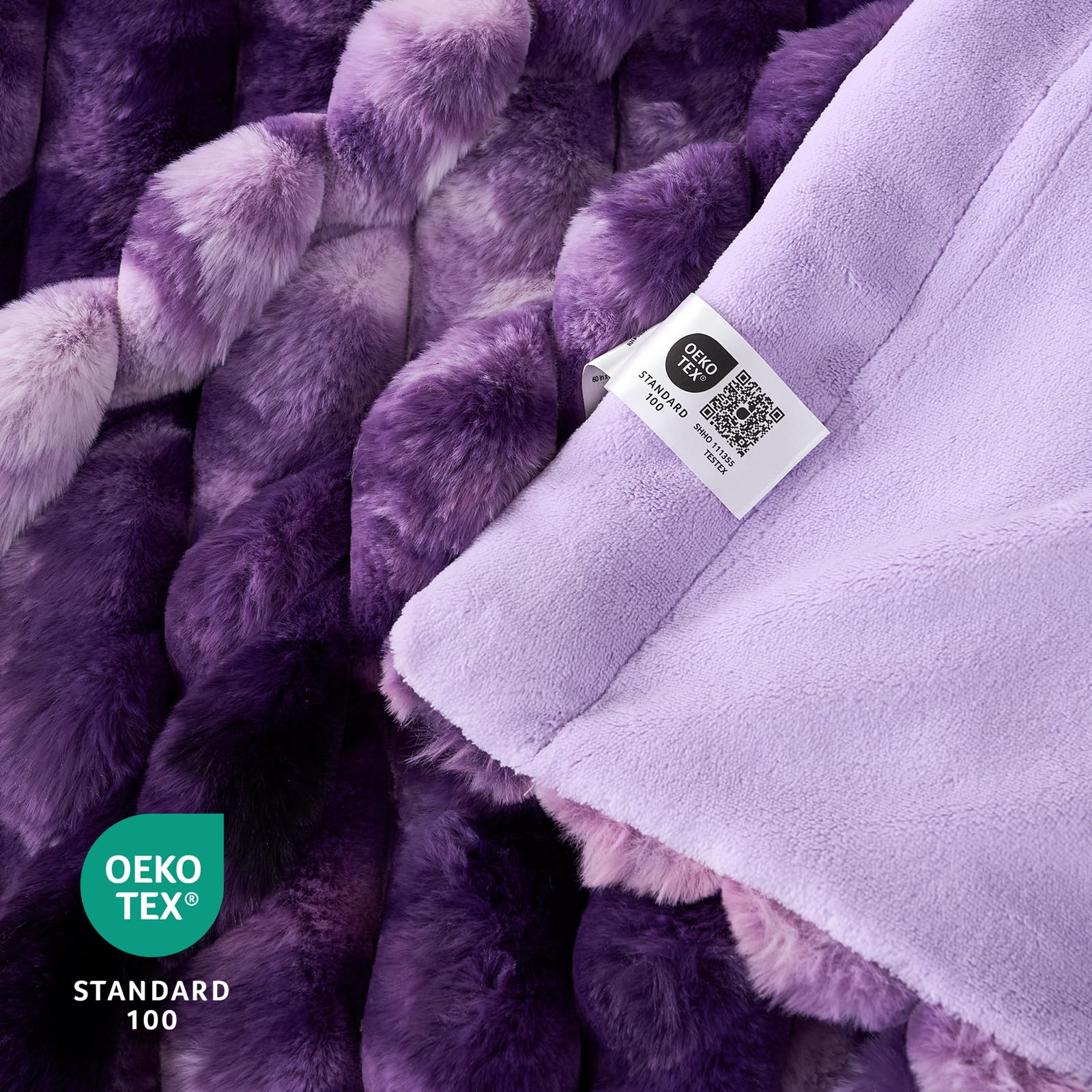 Cozy Bliss neatly folded on armchair showing compact storage and decorative accent