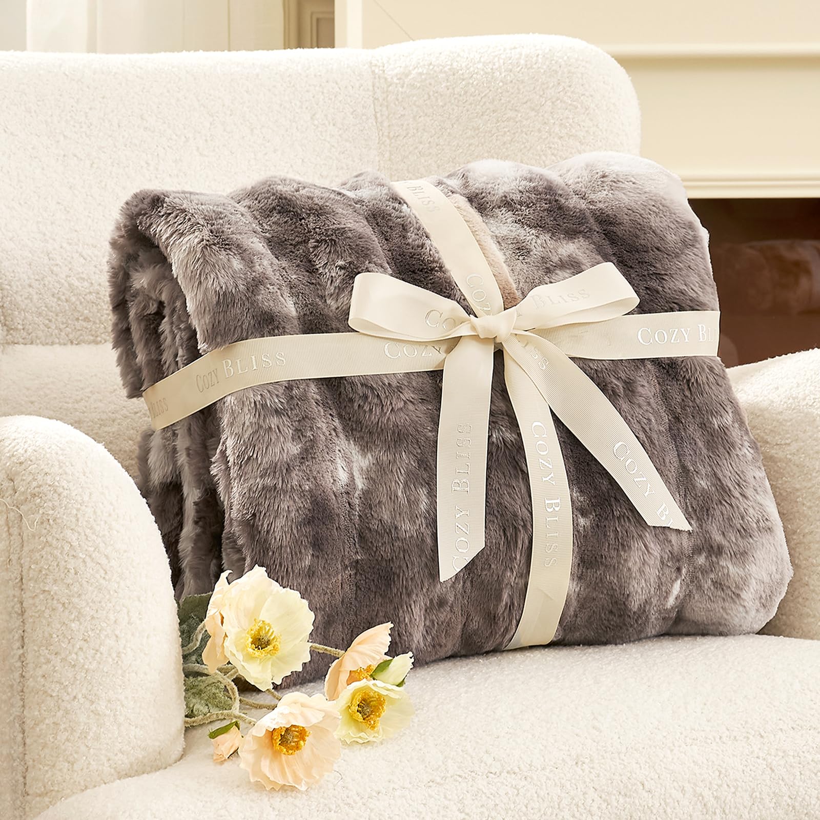 Cozy Bliss folded and packaged gift-ready blanket, easy present option