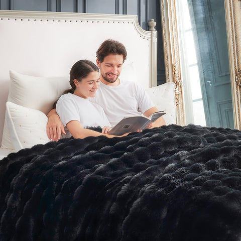 Cozy Bliss front folded on couch showing neat styling and cozy appeal