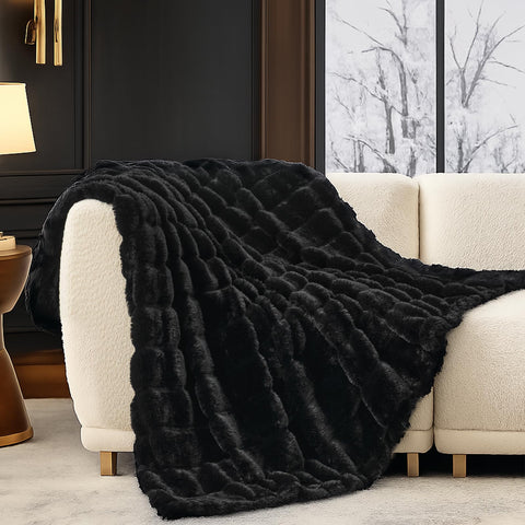 Cozy Bliss front packaging showing black throw and gift-ready appeal