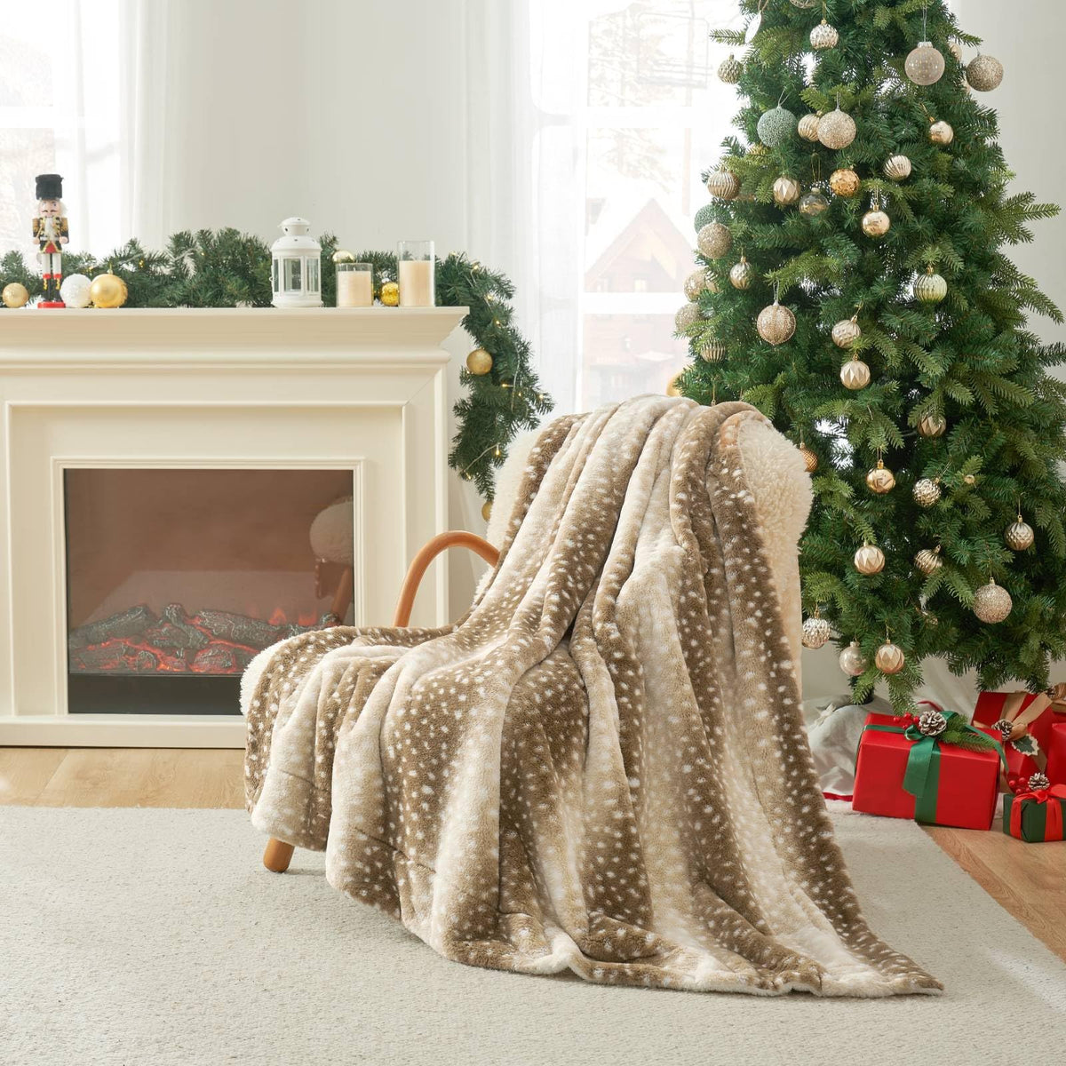Cozy Bliss front view showing deer stripe design and cozy decor benefit