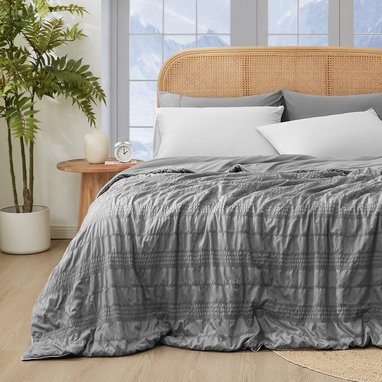 Cozy Bliss comforter front view showing full king coverage and neat drape