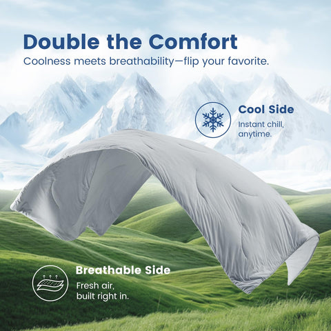 Cozy Bliss comforter in washer/dryer scene showing machine-washable convenience