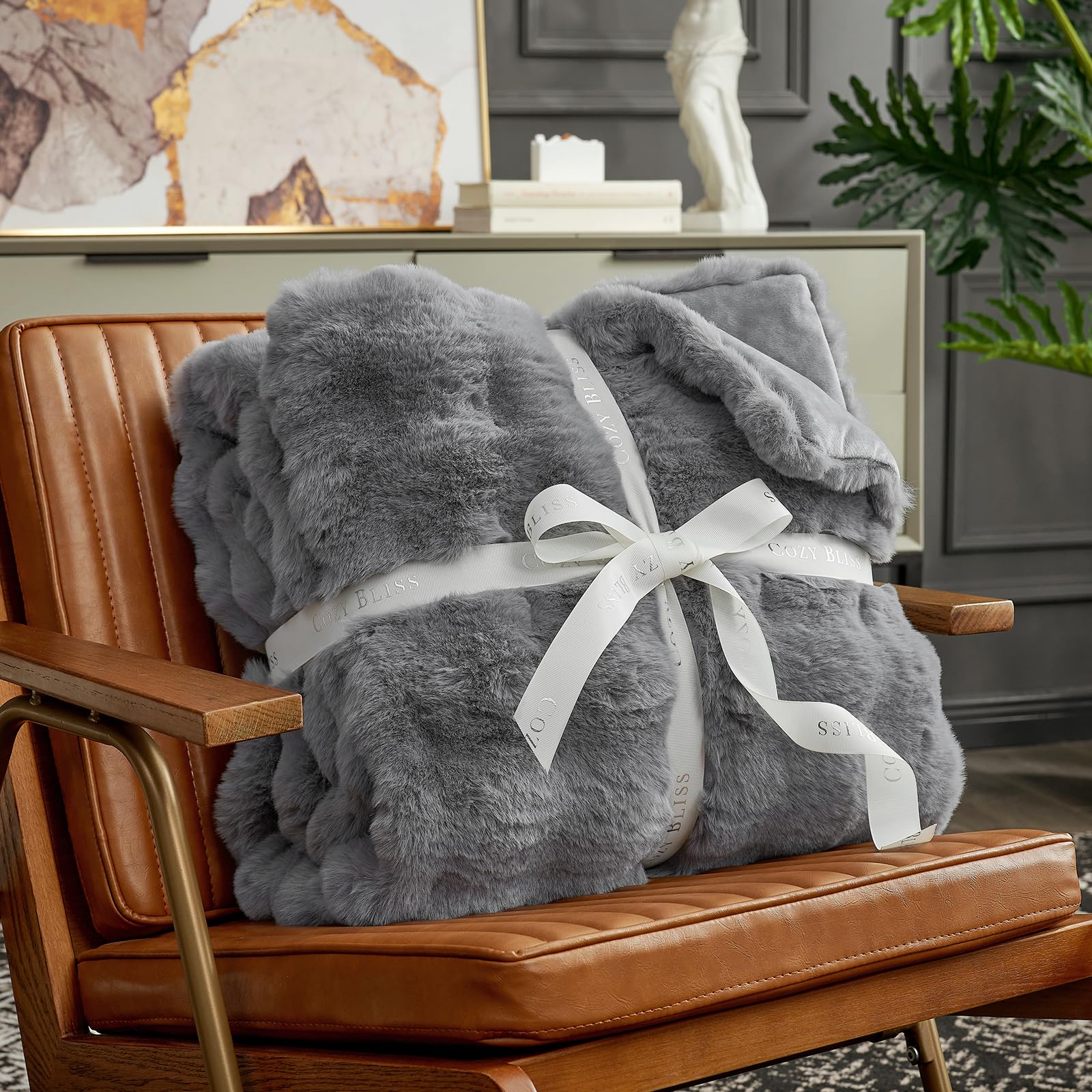 Cozy Bliss draped on sofa showing decorative impact and lounging comfort benefit