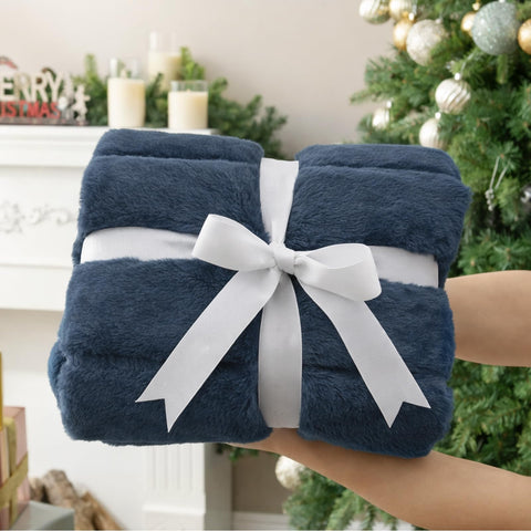 Cozy Bliss throw draped on sofa showing cozy look and decorative appeal