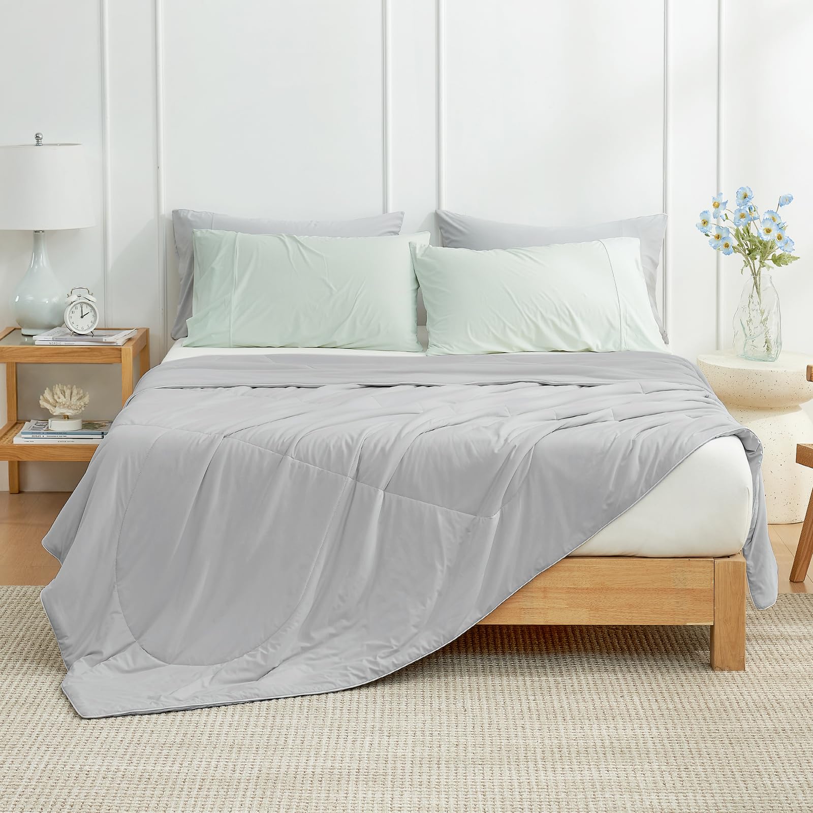 Cozy Bliss comforter on a twin bed promoting breathable summer sleep